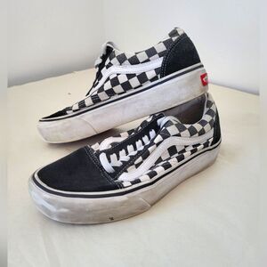 Vans Old Skool Checkerboard Sneakers Low Top Unisex Mens 7 Womens 8.5 Grunge